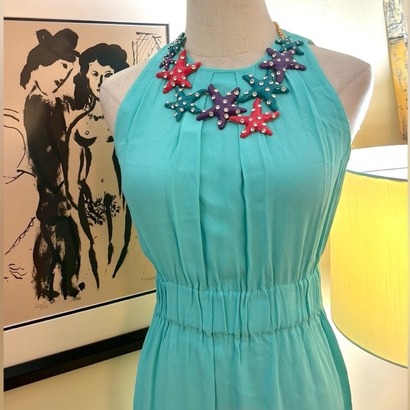 Kate Spade,Coastal Classic Turquoise-Aqua Sleeveless Dress, Tie-Back, EUC,Size 0 - Picture 7 of 11